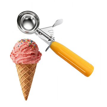 Commercial-Grade Ice Cream Scoop 1.63 oz, 18/8 Stainless Steel Cookie Scoop with Plastic Handle, Portion Control