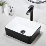 Rectangle Bathroom Sink with Faucet And Drain Combo-VASOYO 19x15 Inch Vessel Sink Above Counter Bathroom Vanity Sinks