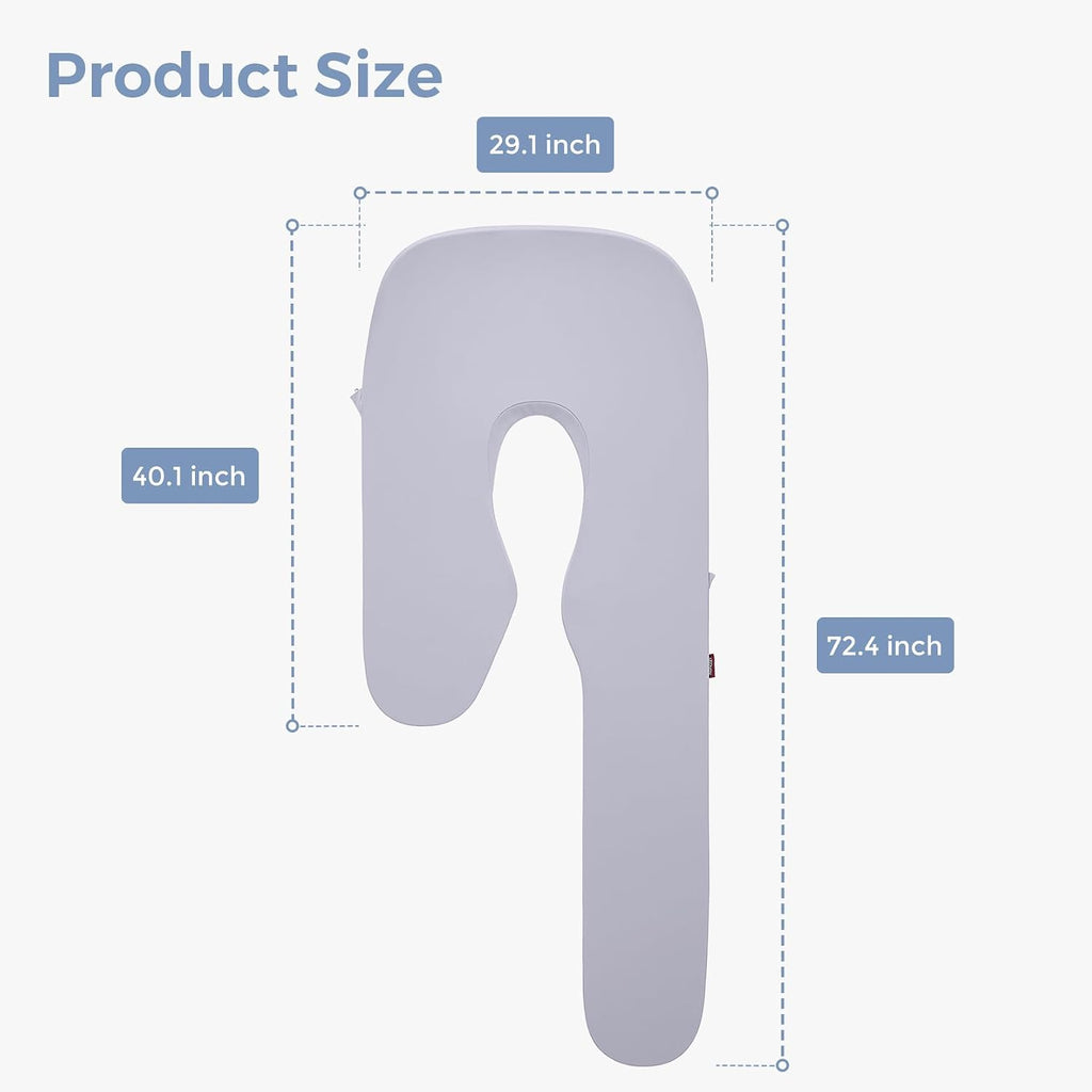 Cooling Pregnancy Pillow Cover for Dreamlign U Pro Maternity Pillow for Sleeping, Adjustable Leg Pillow, Support for