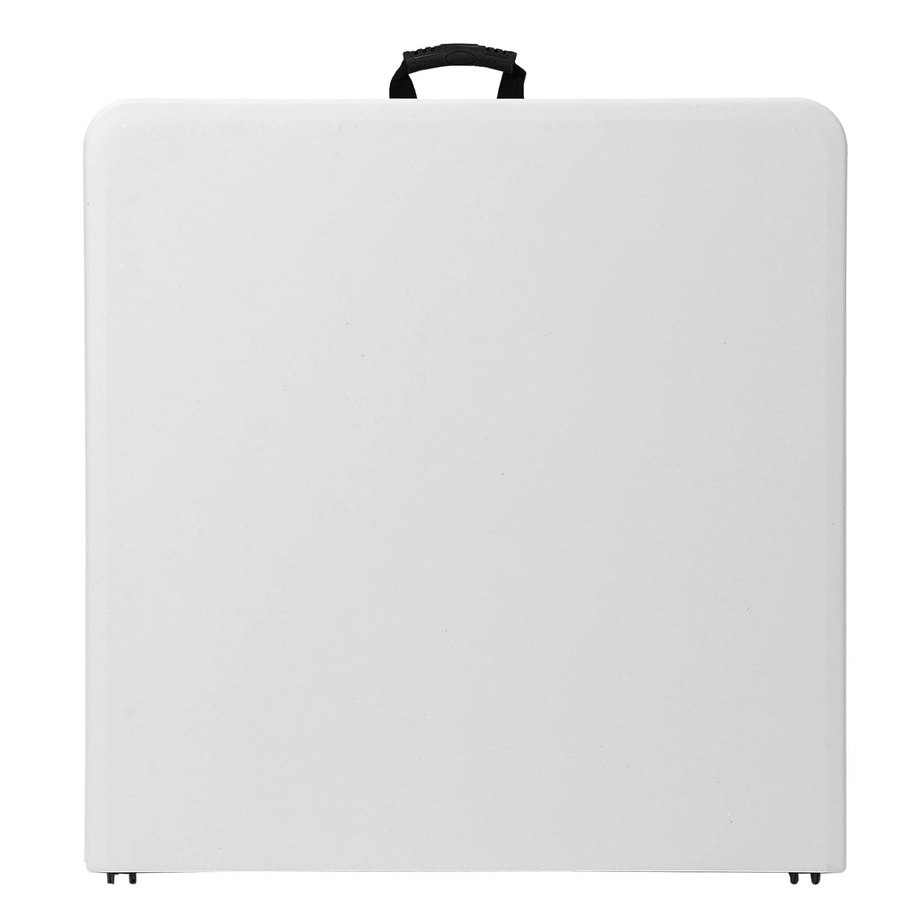 4ft Portable Folding Table Plastic Indoor Outdoor Picnic Party Camp Dining Table with Handle, White