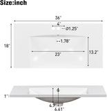 36” Bathroom Vanity with Sink, Freestanding Single Bathroom Sink Vanity Cabinet Set with 36” Countertop & Integrated