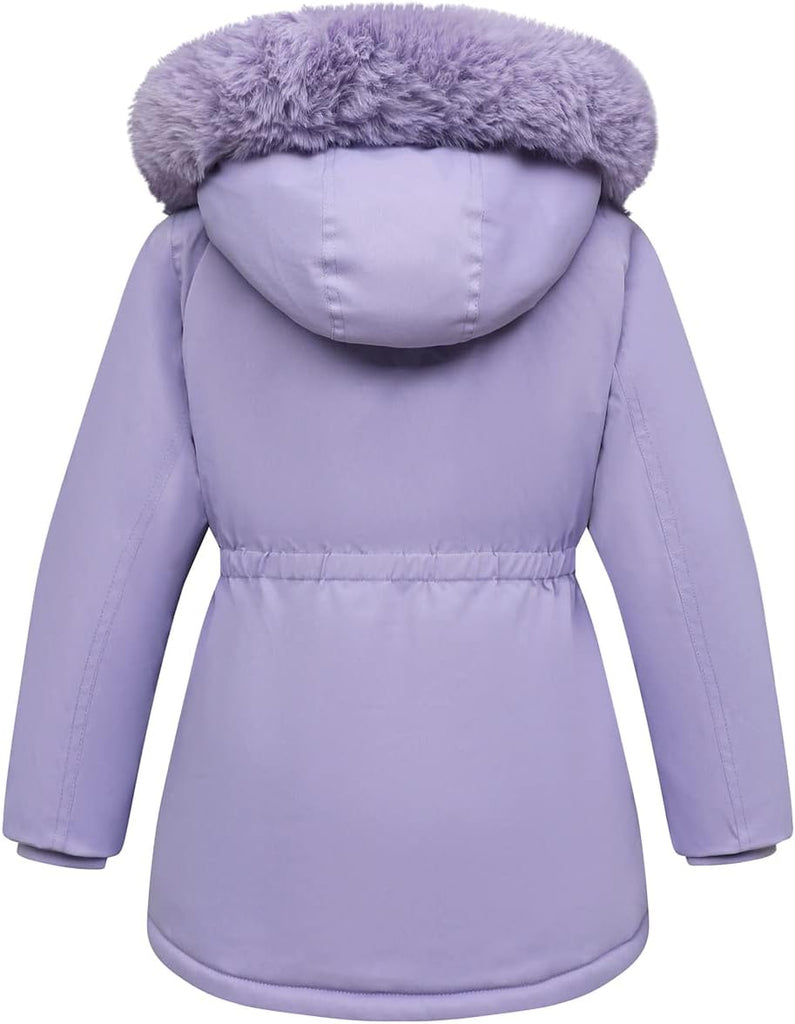 Girls Long Waterproof Winter Coat Kids Warm Hooded Parka