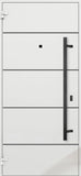 Front Exterior Prehung Steel Door/Deux 6683 Natural Oak/Entry Metal Modern Painted W36 x H80 Right Hand Inswing