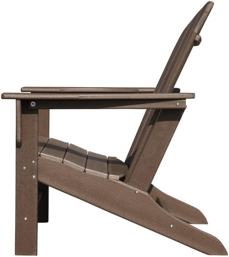 Farmhouse Adirondack Chair Wood Texture, Poly Lumber Patio Chairs, Pre-Assembled Weather Resistant Outdoor Chairs for