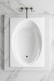 Tubs - SR6042 - Modern Acrylic Oval Rectangle Soaking Bathtub With Built-in Armrest - White Acrylic Fiberglass Drop
