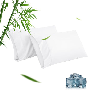 Standard Pillowcases, Cooling Viscose from Bamboo Pillow Covers with Envelope Closure, Soft Moisture-Wicking for Hot