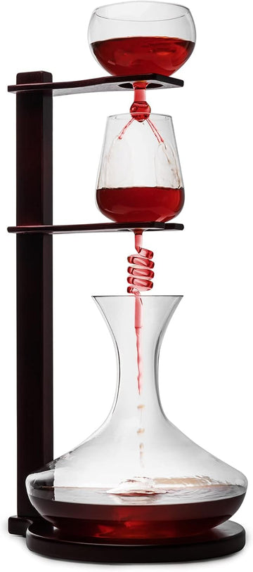 Wine Tower Decanting & Aerator Set by - Unique Wine Decanter - 3 Aerating Parts - Upper, Middle & Lower Aerators - Set of 3