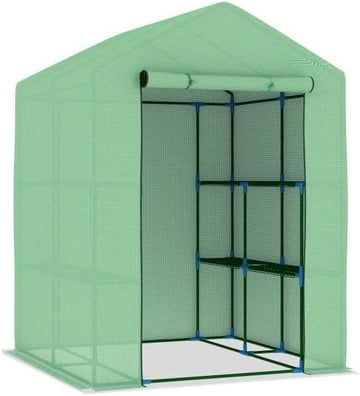 Portable Greenhouse for Outdoor Gardening, Large Walk-in Plant Growing Tent with Powder-Coated Steel Frame, 56.3 x