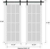 Sliding Double Barn Doors with Hardware | Planum 0015 Walnut | 13FT Rail Hangers Sturdy Set | Modern