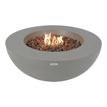 Lunar Bowl Cast Concrete Fire Pit - Natural Gas