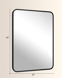 22" x 30" Bathroom Mirror Black Bathroom Mirrors for Over Sink Modern Bathroom Vanity Mirror Entryway or Living, Metal