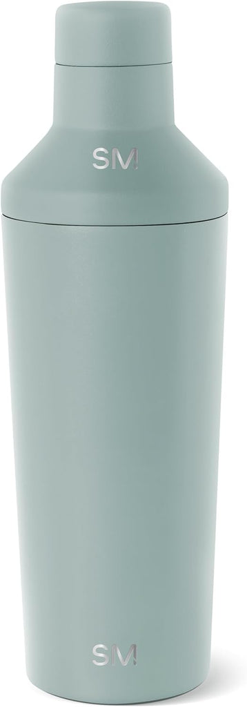 Cocktail Shaker Set with Jigger Lid | Stainless Steel Boston Shaker Insulated Martini Mixer for Mocktails | Gifts for