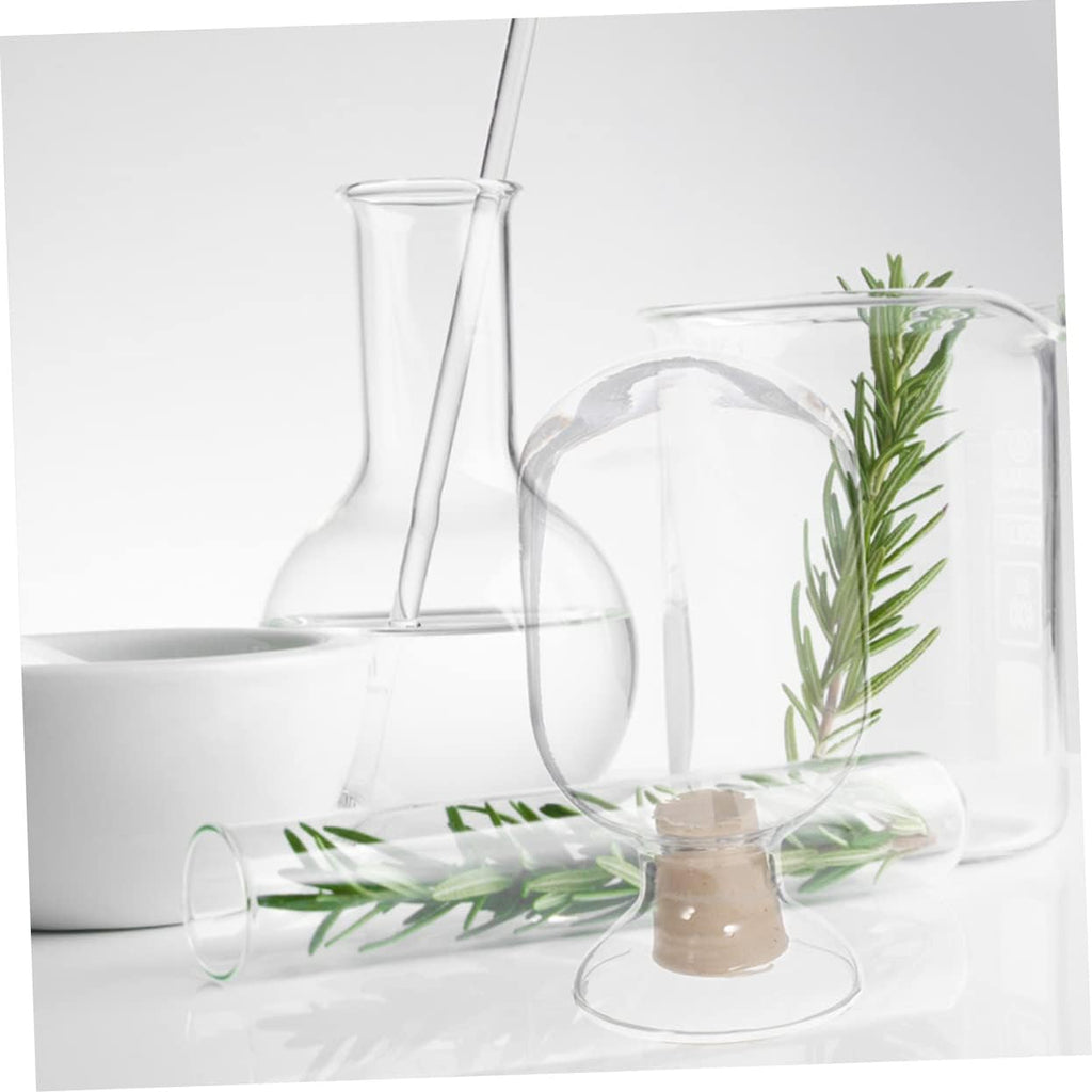 1pc Matchstick Cloche Glass Storage Bottle Decorative Jar Stopper Vintage Style Apothecary Jars Round Media Storage