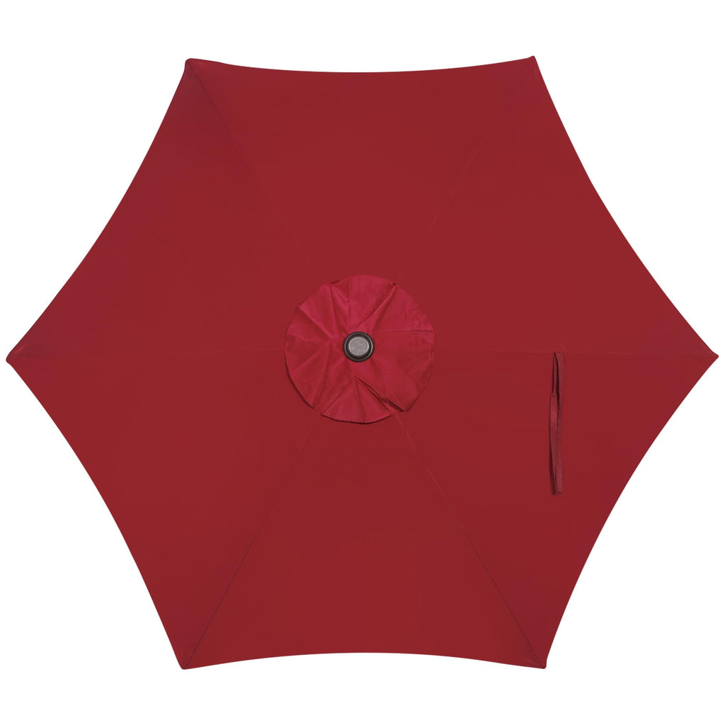 7.5 ft Patio Umbrella, Yard Umbrella, Outdoor Market Umbrella with Push Button Tilt Crank, Burgundy