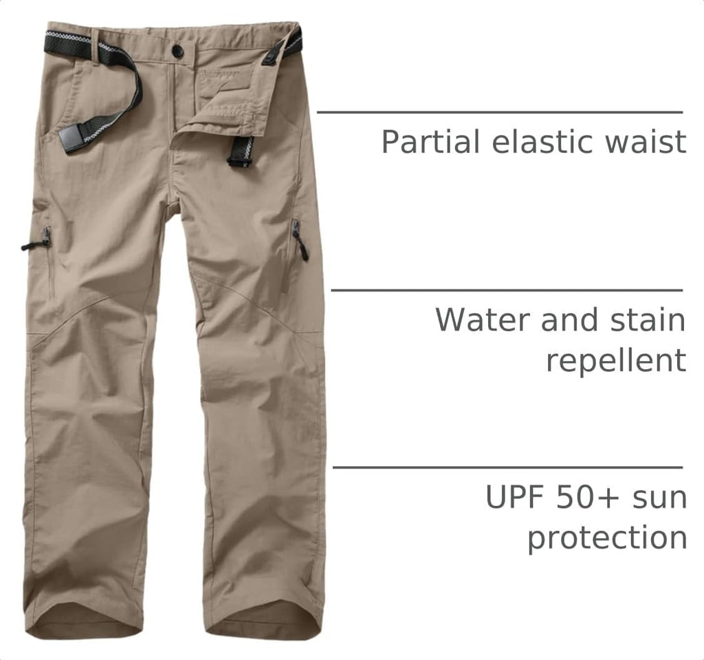 Pants for Boys Scout Kids Hiking Cargo Safari Quick Dry