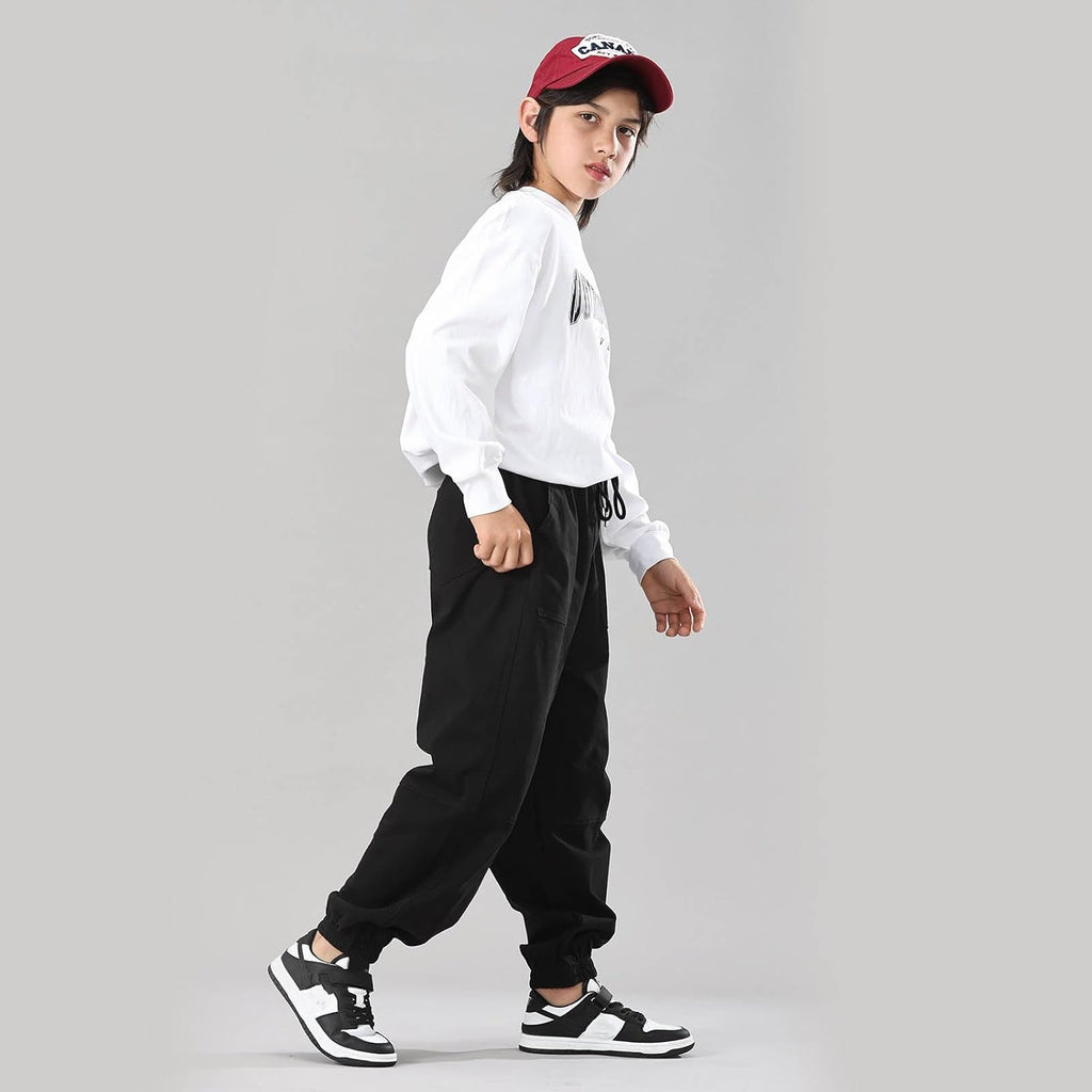 Boys Stretch Pull On Jogger Pants,Twill Chino Pants for Kids