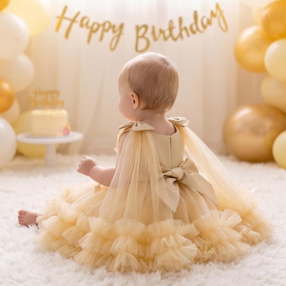 Flower Girl Dress for Toddler Baby Girls Flower Tulle Tutu Dress Infant Formal Pageant Princess Party Birthday Dresses