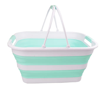 29L(7.6 Gallon) Collapsible Tub with Handle-Portable Outdoor Picnic Basket-Space Saving Storage Container, Water