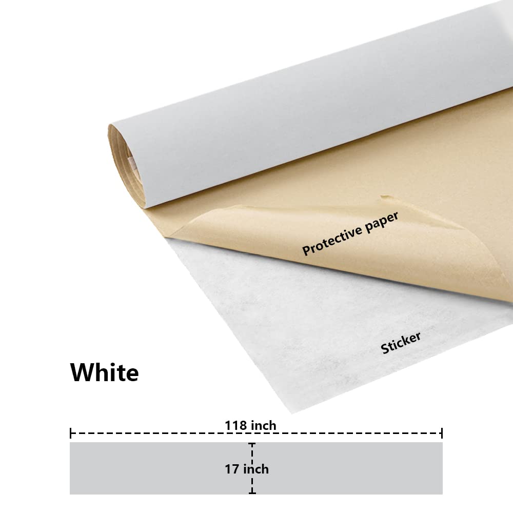 17"W x 118"L Velvet Fabric Roll, White, Solid, Waterproof, Jewelry, Drawer, Cabinet, Dresser, Cabinet Liner