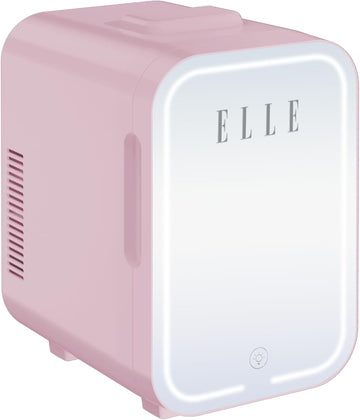 8L Mini Cooler Fridge with LED Makeup Mirror for Skincare & Cosmetic Storage Cooler & Warmer Removable Shelf Carrying