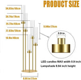35in 10 Set Gold Candelabra Candle Centerpieces for Tables Candlesticks Holder Wedding Centerpieces Table Decorations