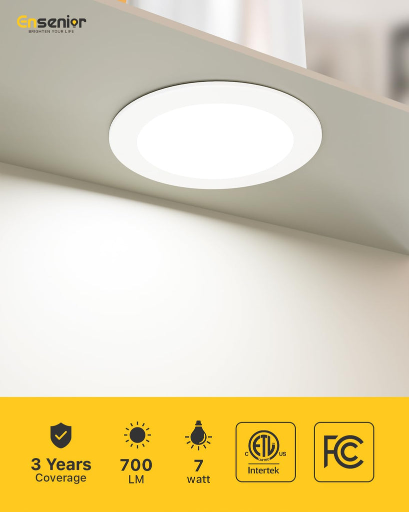 4 Inch LED Retrofit Recessed Can Lights, 5CCT, 7W, 700LM, 4 Pack
