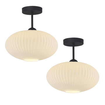 White Ribbed Glass Flush Mount Ceiling Light Large Vintage Milk Glass Semi Flush Mount Light Farmhouse Black Ceiling