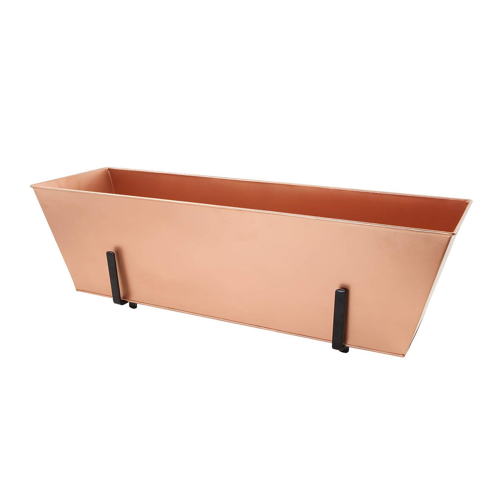 Plain Copper Flowerbox, Large Copper Window Flowerbox Planter, Large, Antique Copper Finish