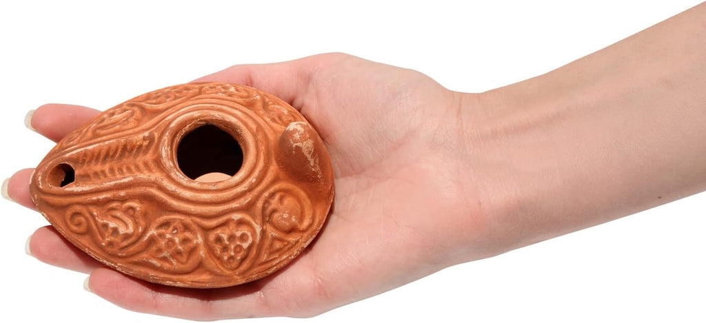 Biblical Herodian Clay Oil Lamp with Bethlehem Olive Oil - Authentic Holy Land Replica with Gift Bag & Certificate