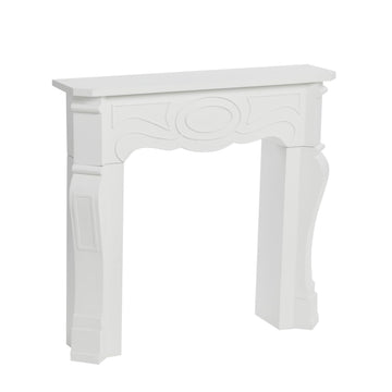 Small Victorian Decorative Fireplace Mantel, Flat Paintable White