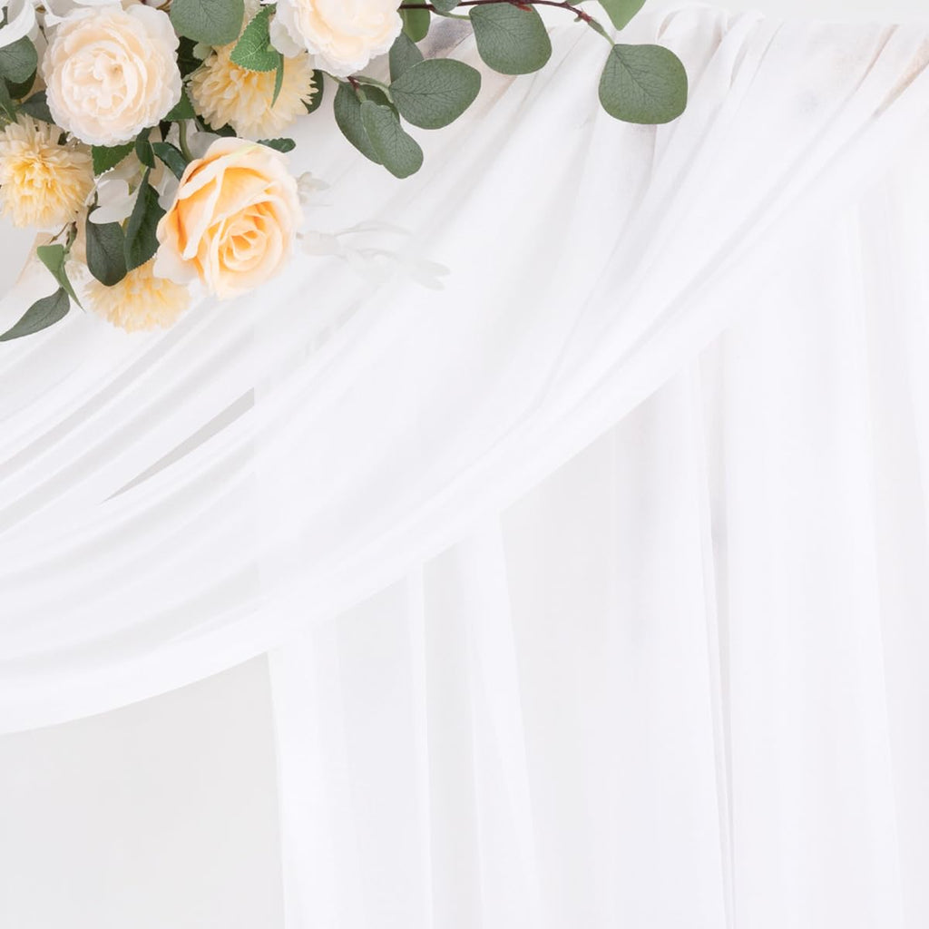 White Wedding Arch Draping Fabric Sheer Chiffon Fabric for Draping
