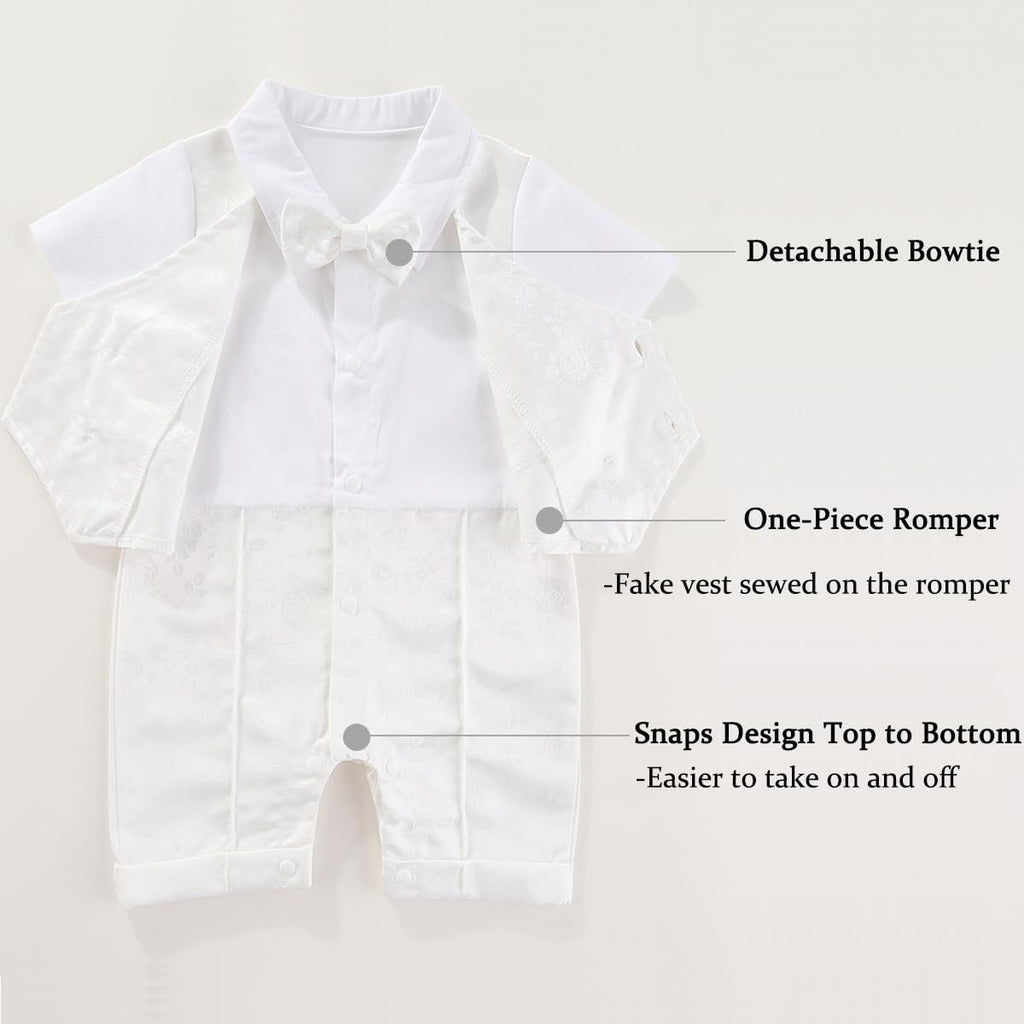 Baptism Outfit Baby Boys Christening Romper