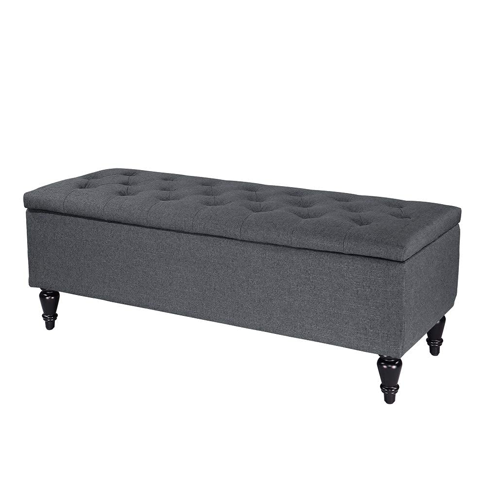 45'' Ottoman Indoor Tufted Rectangular Storage Ottoman Coffee Table Seat Smooth Hinge Lid Storage Bench Bedroom