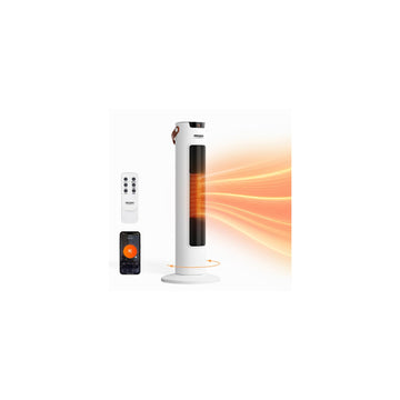 24IN Electric Space Heater w/Remote & APP Control, 1500W Portable Tower Heater w/Oscillating for Indoor Use, Timer