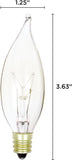 Pack of 12) 15 Watt Clear Candelabra Base (E12) Flame Tip 120V Decorative Dimmable Chandelier Lights Bulbs