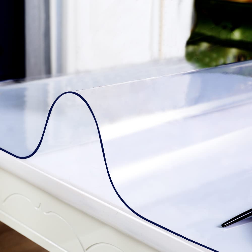 Clear Plastic Dining Room Table Protector Tablecloth Desk Pad Mat 36x48 Inch Wooden Furniture Coffee End Office