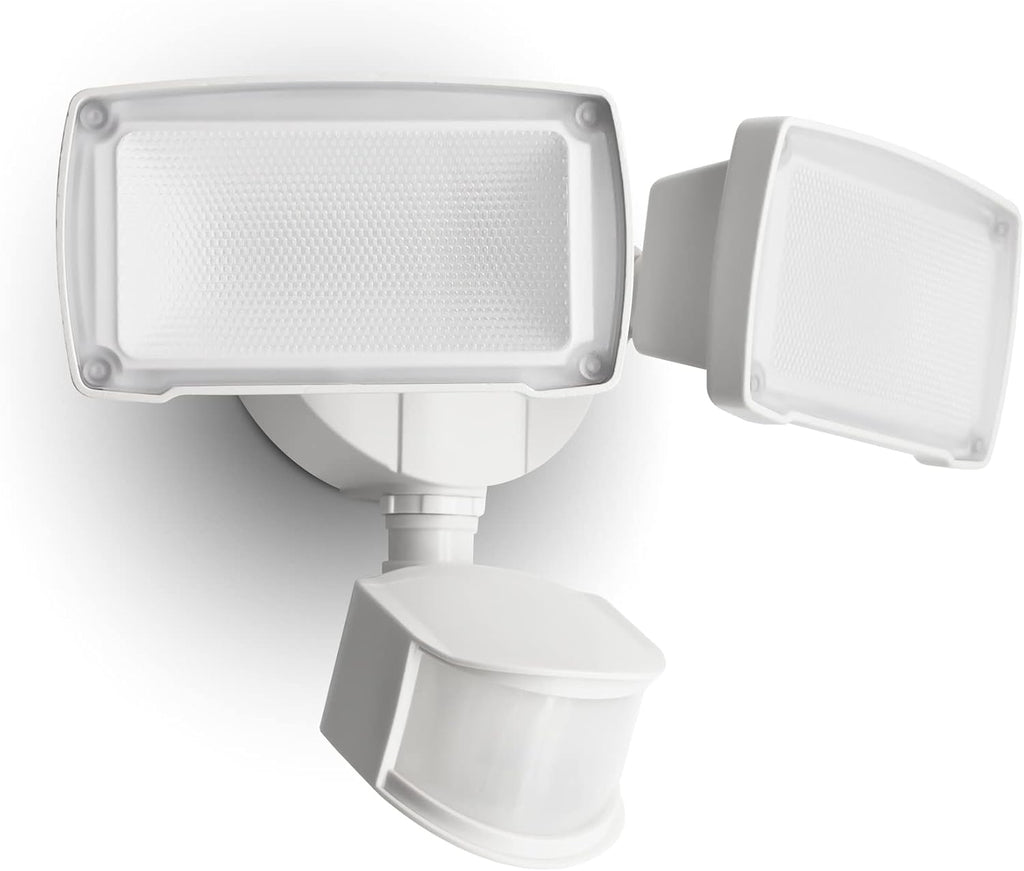 38W 3500 Lumen LED Motion Activated Integrated Dual-Head Floodlight Outdoor with Motion Sensor, 5000K Daylight, Dusk