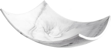 White Marble Look Coffee Table Decor for Living/Dining Room, Modern White Catch-All Key Dish Decor , Decorative Bowl