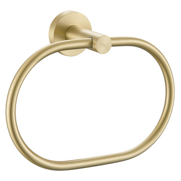 Bathroom Towel Ring, Swivel Hand Towel Holder, Brushed Gold