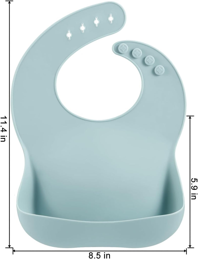 Set of 6 Cute Silicone Bibs for Babies & Toddlers