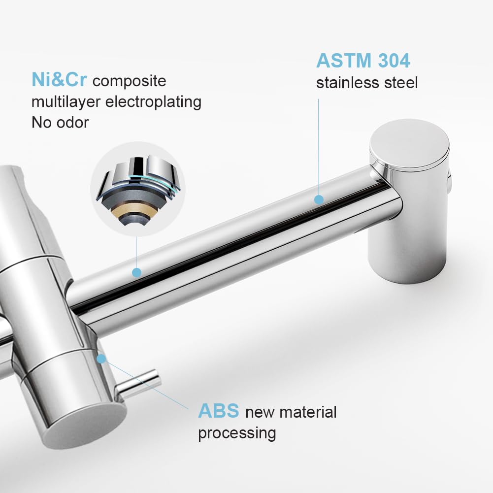 Shower Slide Bar 24 in Segmental Slide Bar Adjustable Installation Distance 18-24 in with 360° Adjustable Handheld