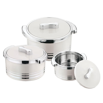 Insulated Casserole Dish with Lid 3 pc Set 3.7/2.6/1.5 qt. Hot Pot Food Warmer/Cooler -Thermal Soup/Salad Serving