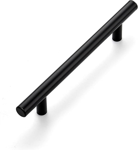 1 Pack 7.38'' Cabinet Pulls Matte Black Stainless Steel Kitchen Cupboard Handles Cabinet Handles 7.38'' Length, 5''