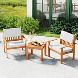 3-Piece Acacia Wood Outdoor Patio Furniture Set - Bistro for Backyard, Garden & Porch
