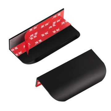 5 Pack Adhesive Edge Finger Pulls for Cabinets Black 3.15" Length