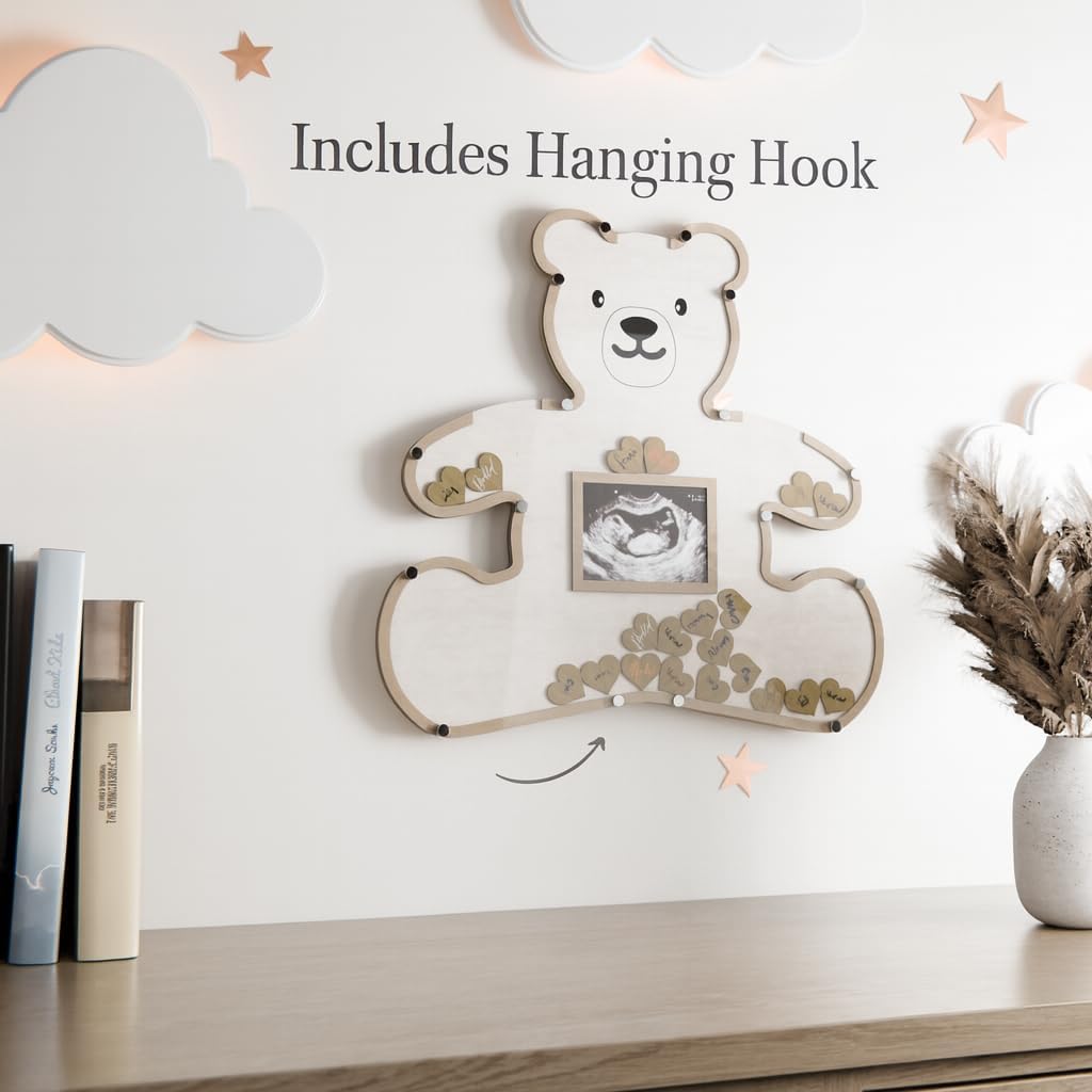 Baby Memory Keepsake Frame Guestbook - Luxury Baby Shower & First Birthday Guest Book Alternative - Preserve Wishes