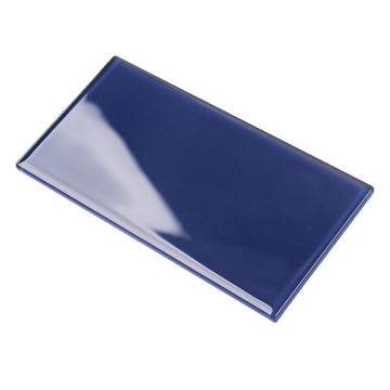Peel and Stick Glass Subway Tile, 3 x 6 Inch, 5 Sq Ft, Cobalt Blue Glass Kitchen Backsplash Wall, 40-Pack