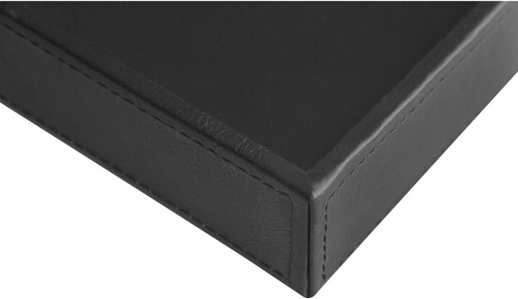 Valet Tray Nightstand Organizer Leather Catchall Tray for Perfume,Jewelry,Key and Remote on Counter or Dresser(Black)