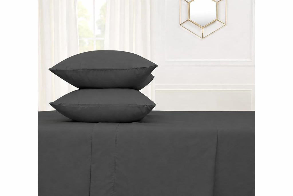 Percale Cotton Sheet Set Full Size, 4‐Piece, 100% Combed Cotton Sheets, Crisp & Cool, 16 in Deep‐Pocket Fitted Sheet
