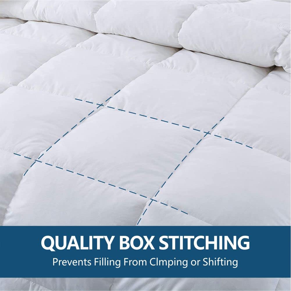 California King Size Comforter-Down Alternative Comforters Duvet Insert with Corner Tabs-Breathable-Box Stitched